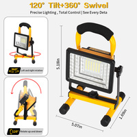 Lampe de travail LED portable rechargeable 5400 mAh, indice de protection IP65, légère, pour réparation, urgence, extérieur, garage