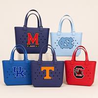 Personalisierte College-Team-Logo Wasserdichte EVA-Loch-Tragetasche – Große Kapazität Gummi-Strandtasche für Spieltag, Tailgate, Reisen und Einkaufen