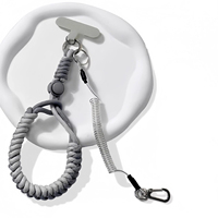 Cordon de sécurité antivol pour téléphone avec dragonne et cordon à ressort en acier, universel, avec attache en T, pour une commodité mains libres en voyage