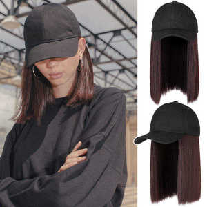 Nuovo Trend Moda Parrucca Lunga Liscia Stile Senior con Cappello da Baseball Regolabile Rimovibile Multicolore Casual - Product Image 6
