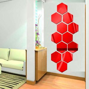 12Pcs 3D <b>Mirror</b> Wall Sticker Home Decor Hexagon Decorations DIY Removable Living-Room Decal Art Ornaments for Home - Product Image 6