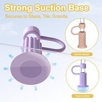 Ensemble de six pailles anti-fuite en silicone pour gobelets, accessoires réutilisables pour boissons avec barre en verre