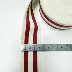 Nhà máy nóng bán Chứng Khoán ban nhạc đàn hồi 100% nylon xương cá sọc trắng và đỏ cho trang trí may mặc - Product Image 5