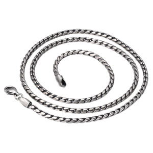 925 Sterling Silver Jewelry Handmade Braided Necklaces Sweater Chain For Men Twists Chain Necklaces Jewelry