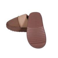 Paul Frank – Chaussons mules en cuir PU bicolore pour femme, doublure en peluche, bout fermé, chaussures d'intérieur d'hiver, semelle plateforme