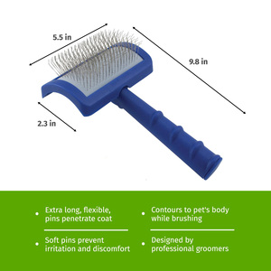 Cepillo y Peine para Mascotas de Acero Inoxidable y Plástico Ecológico, Color Azul Mágico, con Función de Masaje, para Eliminar el Pelo Muerto de Perros y Gatos - Product Image 3