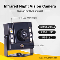 3306 720P 1054 8mm 30 grados IR850 Infrarrojo sin distorsión Mini USB Industrial Android Módulos de cámara Reconocimiento facial Noche