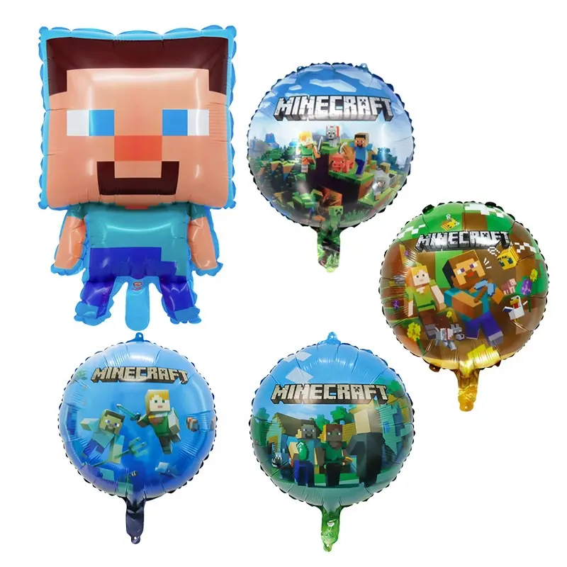 Individuelles Thema 18 Zoll Minecraft coolie Angst Unterhaltung außerirdischer Karikatur Anime-Spiel Aluminiumfolie Ballon