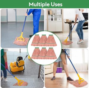 Durable Aluminum Cotton <strong>Mop</strong> Head <strong>Red</strong> Green Wet <strong>Mop</strong> with Extendable Handle High Water Absorption Easy Clean - Product Image 4
