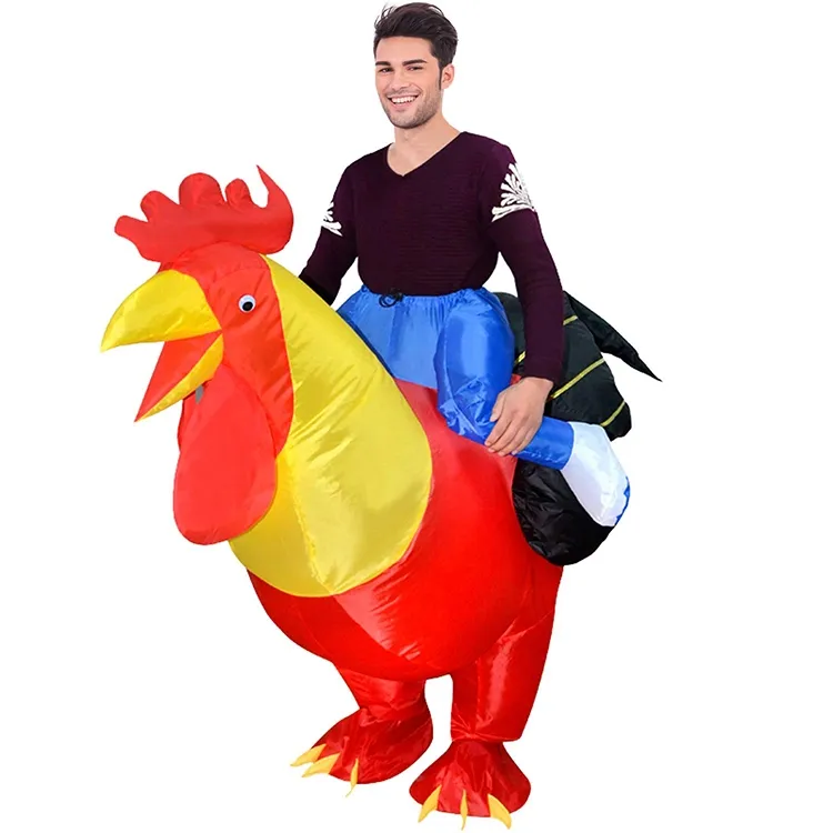 Venta caliente tamaño personalizable adulto vestido de los niños al hombre en la Polla fiesta inflable gigante traje