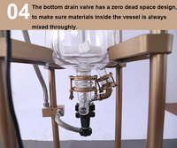 Cuve de réaction à double enveloppe en verre borosilicate 3.3 de 10L avec agitation et moteur à induction CA, conception antidéflagrante