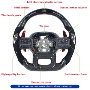 Écran d'affichage LED personnalisé en cuir perforé Volant en fibre de carbone pour Chevrolet Corvette C8 C7 2020 <span class=keywords><strong>2021</strong></span> 2022 2023 2024 - Product Image 5