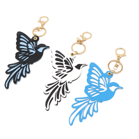 Breloque de sac en forme de fleur 'Bird Paradise', porte-clés tendance, pendentif floral pour sac, ornement, cadeau de vacances, anneau décoratif pour clés