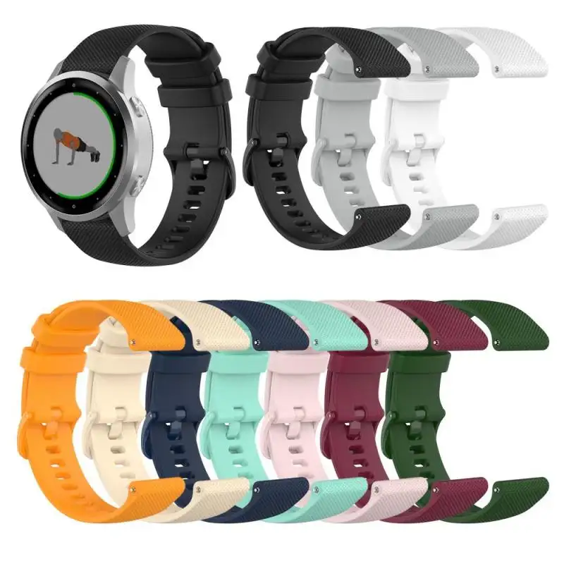 18mm 20mm 22mm Sport Silicone Watch Band For Garmin Venu Vivoactive 3S Vivoactive 4 4S Bracelet For Forerunner245/245M
