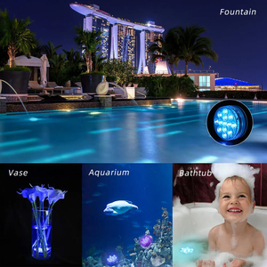 Lampes LED submersibles magnétiques <span class=keywords><strong>pour</strong></span> <span class=keywords><strong>piscine</strong></span>, <span class=keywords><strong>lumière</strong></span> sous-marine RGB avec télécommande RF, fonctionnant sur piles, changement de couleur <span class=keywords><strong>pour</strong></span> spa et <span class=keywords><strong>piscine</strong></span> - Product Image 6