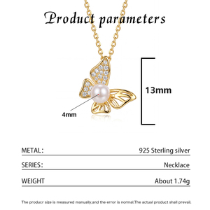 Collier en argent S925 avec perle d'eau douce, pendentif trèfle fleuri pavé de CZ, bijou élégant, cadeau pour femme - Product Image 6