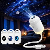 Projecteur LED USB Galaxy 2 en 1 360° ° Lampe d'ambiance réglable ciel étoilé pour voiture, chambre, plafond, mur