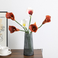 Fleur artificielle en PU, lys calla à longue tige, décoration pour la maison, salon, fleur artificielle, arrangement de mariage, disponible en gros, personnalisation possible