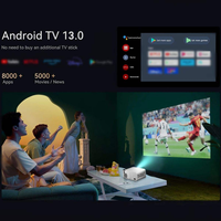 YDH-T5 2026 Nouveau projecteur LED intelligent 4K HD pour cinéma maison, Android 13, 650 lumens, 200 pouces, vente chaude