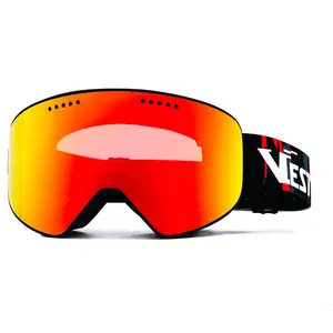 Skibril Groothandel Snowboard Goggle Ski 100% UV-Bescherming Anti Fog Pc Lens Otg Custom Sneeuwbril Fabrikant