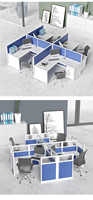 Table de personnel personnalisée cloison de bureau modulaire moderne 2 4 6 8 personnes bureau de cabine de poste de travail en L
