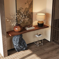 Table basse moderne incurvée en bois avec dessus en marbre blanc fonction miroir pour maison hôtel appartement villa meubles de salon