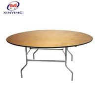 Tables rondes pliantes en bois pour 10 personnes pour salle de banquet