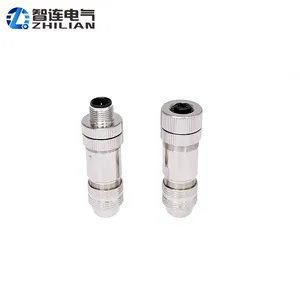 M12 4Pin Connector A B D Coded Metal Female Assembly Cable Plug PG7 PG9 Metal Connectors