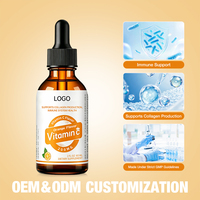 Vitamine C liquide en gros, saveur orange, 200 mg, favorisant la production de collagène et la santé du système immunitaire, en flacon de 60 ml
