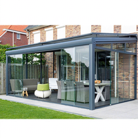 Modern French Design Small 4 Season Aluminum Sunroom Double Tempered Glass Folding Door Eco-Friendly for Villa Bedroom Outdoor