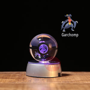 Bola de Cristal Personalizada con Grabado Láser 3D de Garchomp, Cristal K9, para Decoración o Recuerdo - Product Image 2