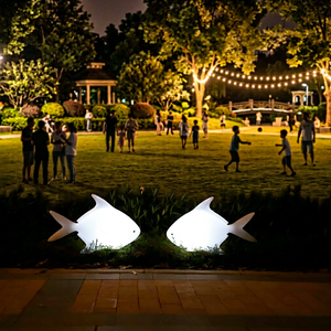 Ornement lumineux LED en forme de poisson pour extérieur, sculpture de simulation de poisson pour pelouse, lampe de décoration paysagère intérieure et extérieure - Product Image 6
