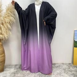 الأكمام ملابس متواضعة كيمونو سترة النساء مسلم اللباس التعادل صبغ مفتوحة - Product Image 3