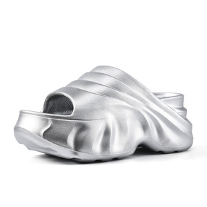Women's Platform Sandals Silver EVA Fish Mouth Wedges Summer Beach <b>Shoes</b> <b>Height</b> <b>Increasing</b> Breathable Non Slip Durable - Product Image 5
