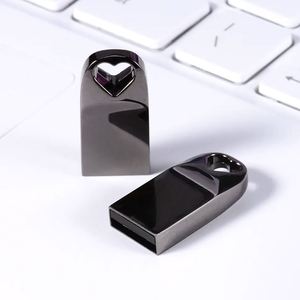 Memoria USB Metálica con Forma de Corazón, Mini Pendrive Impermeable con Logotipo Personalizado, Llavero USB 2.0 para Regalo - Product Image 3