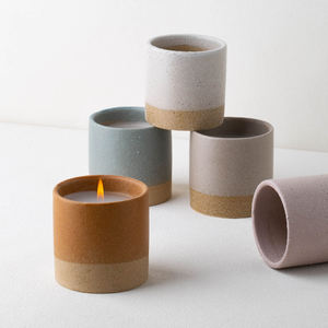 YUANWANG-recipiente de porcelana personalizado OEM/ODM, decoración para el hogar, velas de cerámica vacías mate - Product Image 3