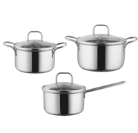Ensemble de casseroles en acier inoxydable 304, 6 pièces, marmite à soupe, casserole à lait, ensemble de casseroles robustes pour cuisinière à induction, pour la cuisine, la maison, le restaurant