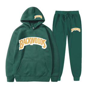 Ensemble de sweat-shirts et de joggings en coton et polyester à logo personnalisé, style hip-hop, Backwoods <span class=keywords><strong>Cookei</strong></span> RAW, 2 pièces, pour hommes - Product Image 2