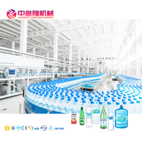 Ligne de production d'eau de source automatique 20000 BPH à prix d'usine, machine 3-en-1 de nettoyage, remplissage et scellage pour eau minérale
