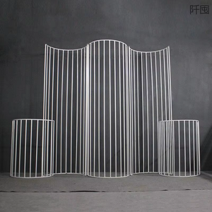 Arco di nozze bianco in metallo dorato con ritaglio trasparente a forma di curva fondale porta Stand per fotografia di matrimonio - Product Image 6