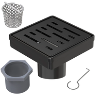 Siphon de douche carré linéaire de 4, 5, 6 pouces en acier inoxydable 304, anti-odeur, grande capacité, finition brossée, pour salle de bain, hôtel, maison