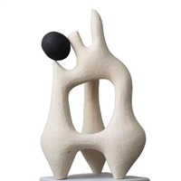 Sculpture abstraite moderne en feuille blanche - Ornement de décoration d'intérieur créatif pour le salon, la table de bureau