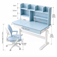 Bureau Ergonomique Assis-Debout avec Étagère Intégrée en Bois, Plateau Inclinable et Réglable, Design Écologique, 3 Couleurs Disponibles, Stable