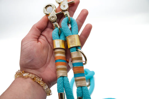 Correa de Paracord de manos libres personalizada, correa de cuero, cuerda de paracord, <span class=keywords><strong>collar</strong></span> de cuerda de escalada, juego para perros y Mascotas - Product Image 4