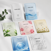 Sac cosmétique personnalisé en aluminium thermoscellé sur trois côtés, résistant à l'humidité, respectueux de l'environnement, avec trou de suspension pour masque facial et shampoing