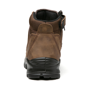 Bottes de travail imperméables en cuir marron pour hommes DSF53, bottes de sécurité antidérapantes pour la randonnée, bottes de sécurité pour les travailleurs du bâtiment avec embout en acier. - Product Image 4