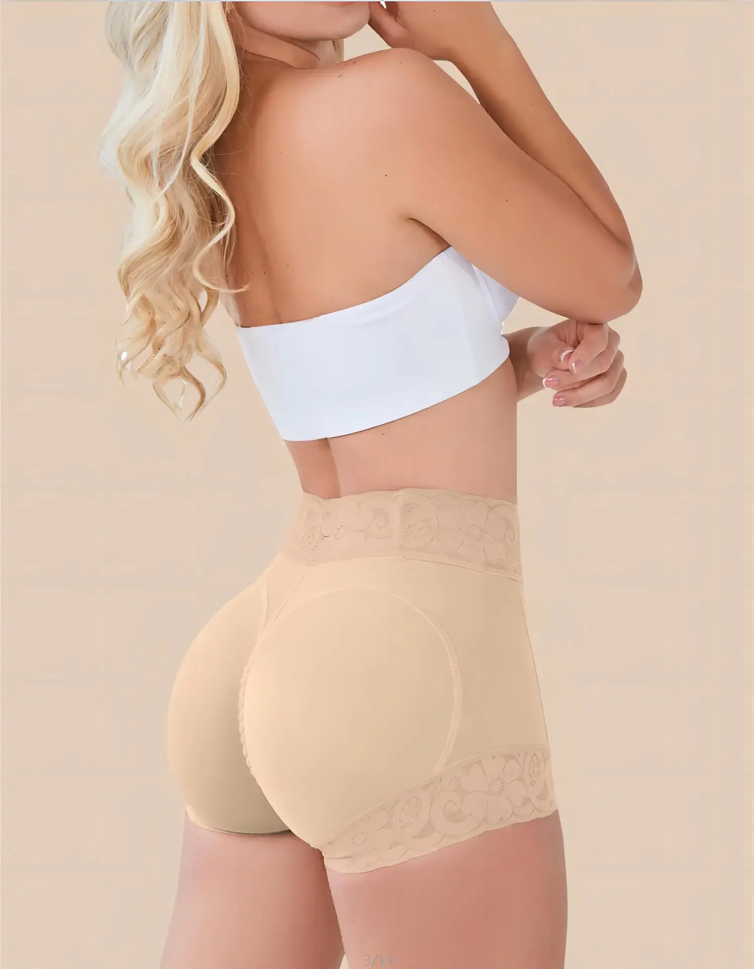 Cộng Với Kích Thước Phụ Nữ Ren Giảm Béo Bodyshaper Quần Short Nén Mông Nâng Lên Quần Ngắn Ngắn