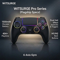 Manette de jeu SZ-5005B pour P5, manette sans fil avec sticks anti-drift à effet Hall, gyroscope 6 axes, turbo multifonction