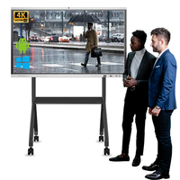 Tableau interactif intelligent Tacteasy 65 pouces Android/Windows avec double système 4K tactile, reconnaissance d'empreintes digitales et suivi par caméra
