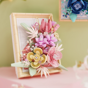MJ13061 Cadre Photo Fleur Plante Rose Bleu Briques Enfants Modèle Blocs de Construction Assemblé Jouets Romantique Cadeau de Saint Valentin - Product Image 3